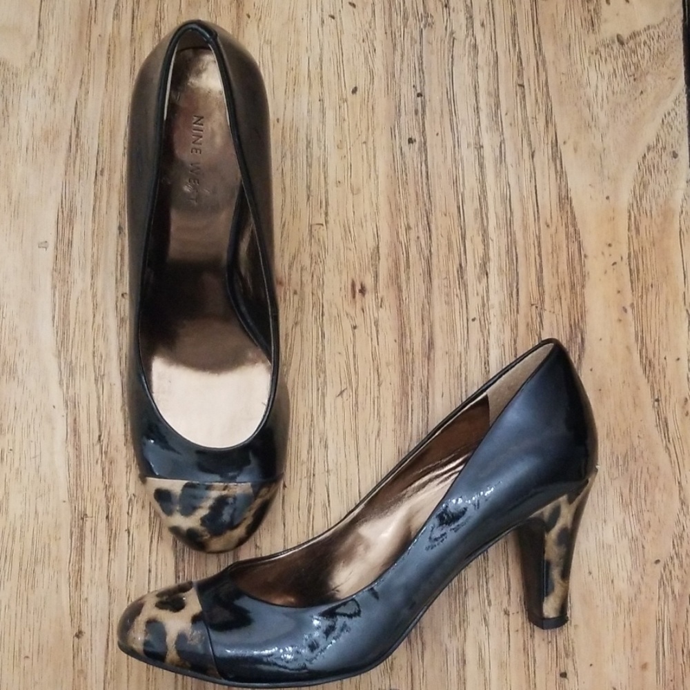 Leopard Cheetah Cap Toe Round Heels